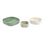 Beaba Silikonowe miseczki dla dzieci zestaw 3 szt. Sage green/Cotton/Misty green