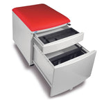 Mayer Kontenerek mobilny zamykany pufa szafka Profi do biurka biały tapicerowany zielony-kółka