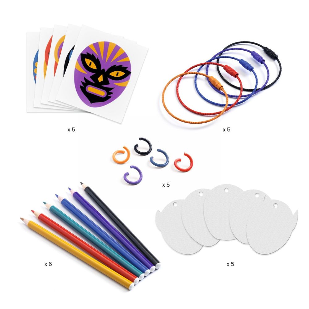 Djeco Zestaw artystyczny dla dzieci Magiczny plastik Breloczki Zapaśnicy