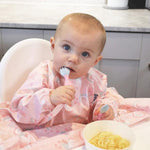 Bibado Sztućce dla niemowląt łyżeczka i widelec z możliwością doczepienia do śliniaka  Over the Rainbow