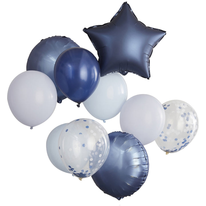 Gingerray balony foliowe Blue, Navy & Confetti Balloon Bundle