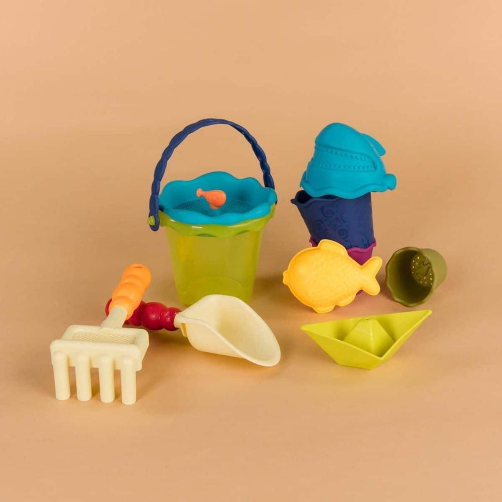 B.Toys Wózek-wagon z akcesoriami plażowymi czerwony transparentny
