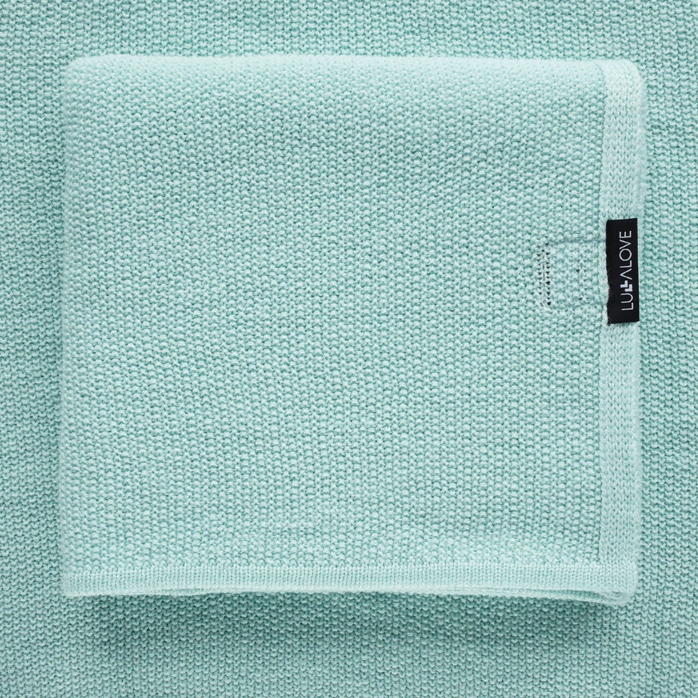 LullaLove Otulacz/Kocyk z wełny merino miętowy, mint cream