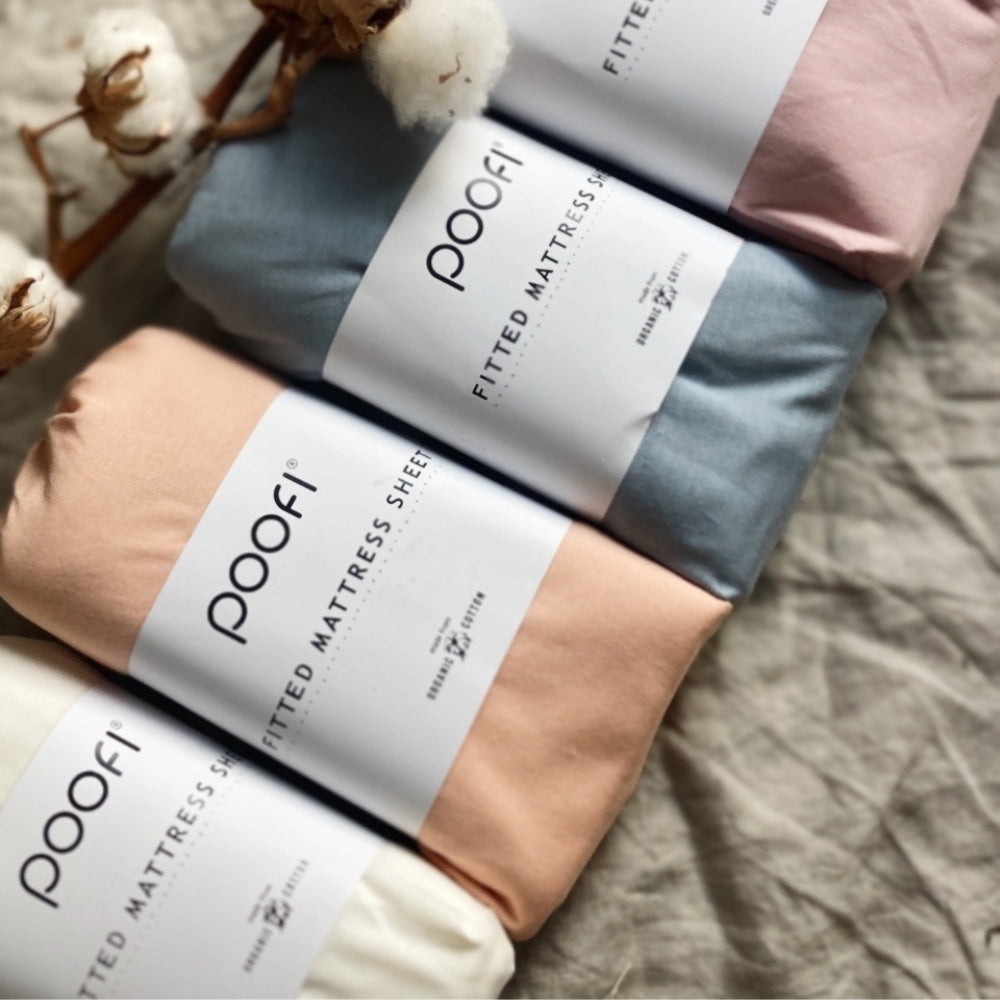 Poofi Prześcieradło do łóżeczka 140x70 cm Organic morela