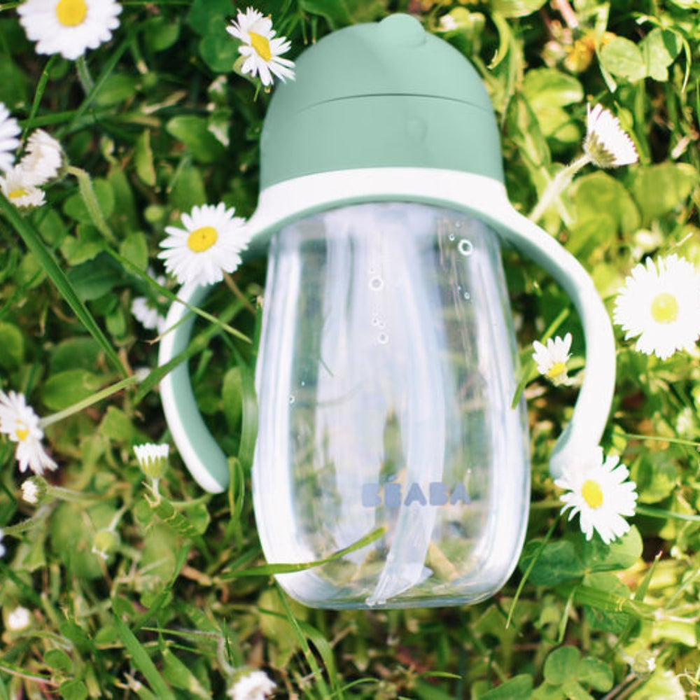 Beaba Butelka Kubek niekapek tritanowa ze słomką 300 ml Sage green