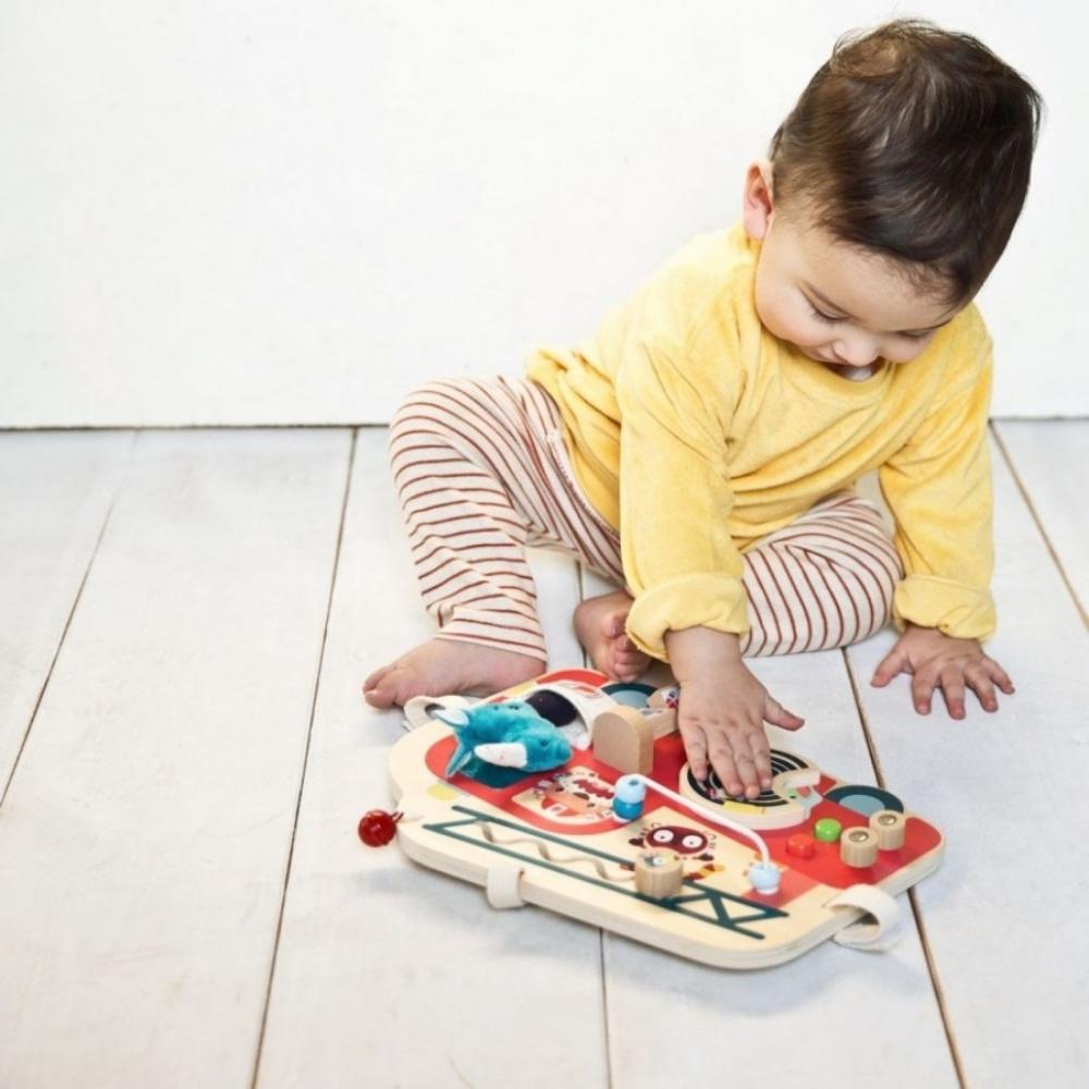 Lilliputiens Drewniana tablica manipulacyjna Wóz strażacki Nosorożec Marius