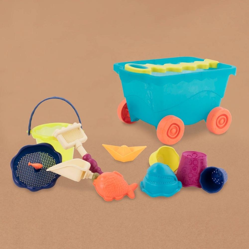 B.Toys Wózek-wagon z akcesoriami plażowymi niebieski transparentny