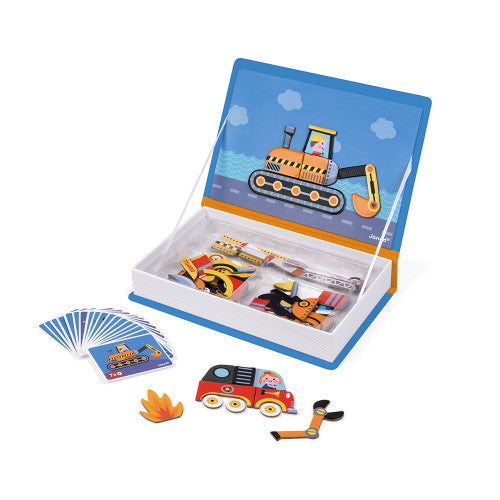 Janod Magnetyczna układanka Magnetibook Pojazdy - 4kidspoint.pl