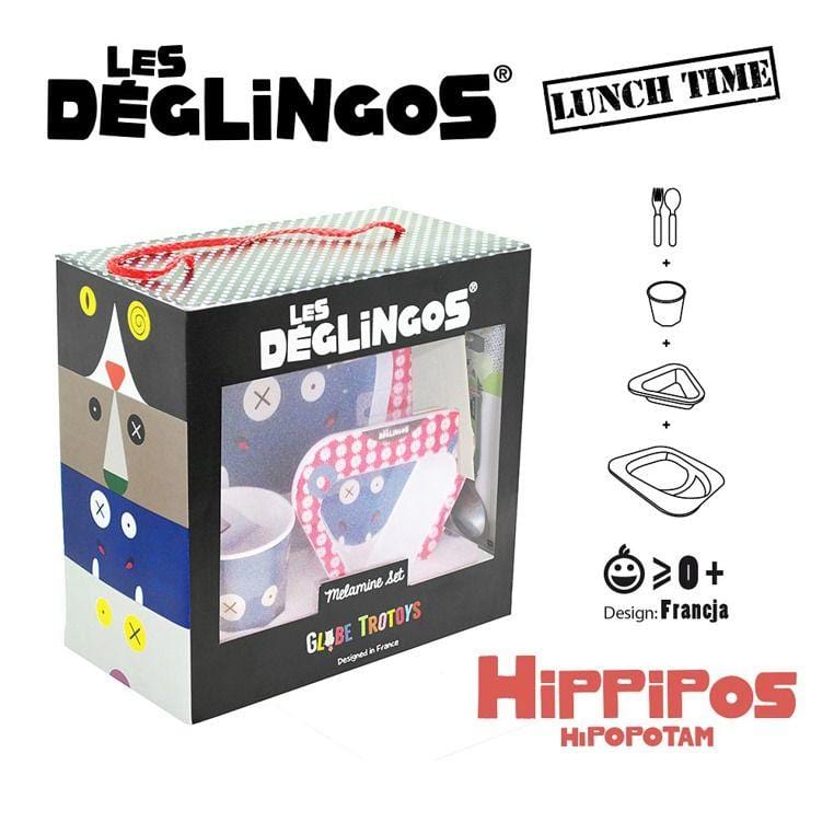 Les Deglingos Zestaw z melaminy Hipopotam Hippipios