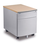 Mayer Kontenerek mobilny zamykany pufa szafka Profi do biurka srebrny bez tapicerki drewniany