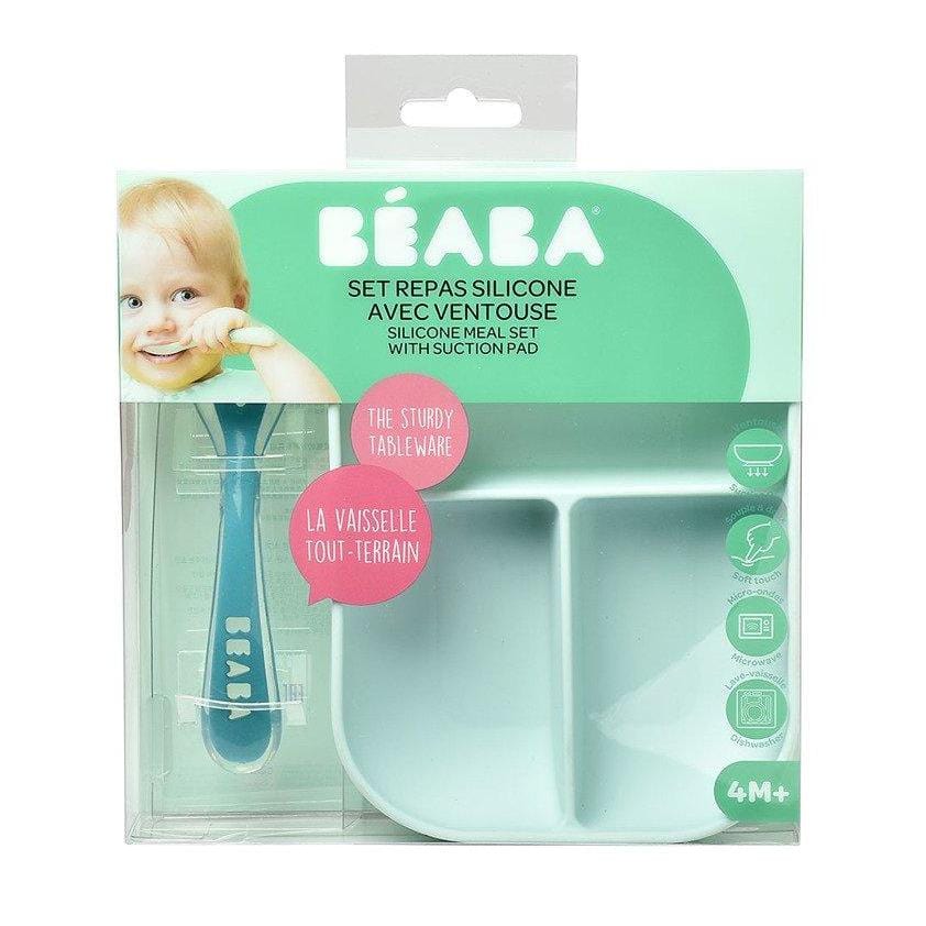 Beaba Zestaw obiadowy dla dzieci z silikonu Blue