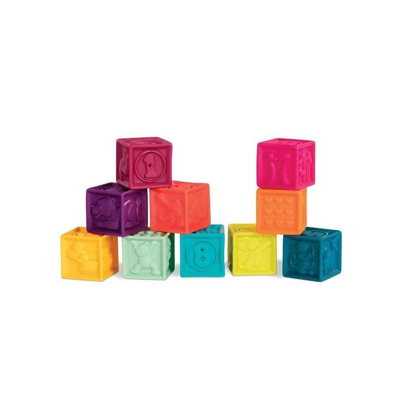 B.Toys Miękkie klocki edukacyjne mały zestaw 10 klocków miętowy