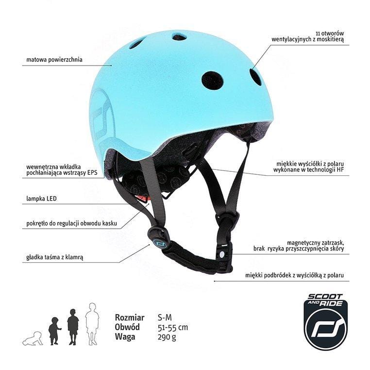 Scootandride Kask S-M dla dzieci 3+ Blueberry - 4kidspoint.pl