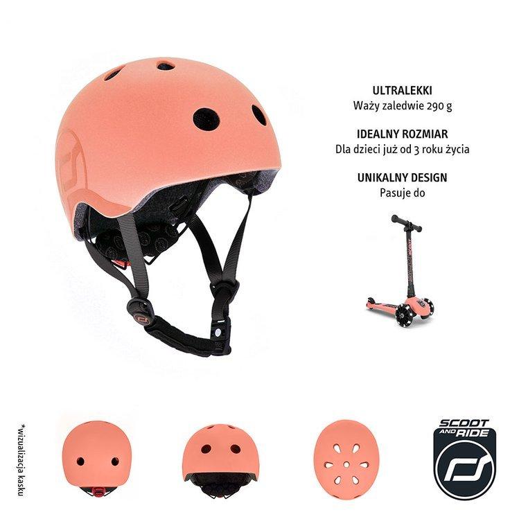Scootandride Kask S-M dla dzieci 3+ Peach - 4kidspoint.pl