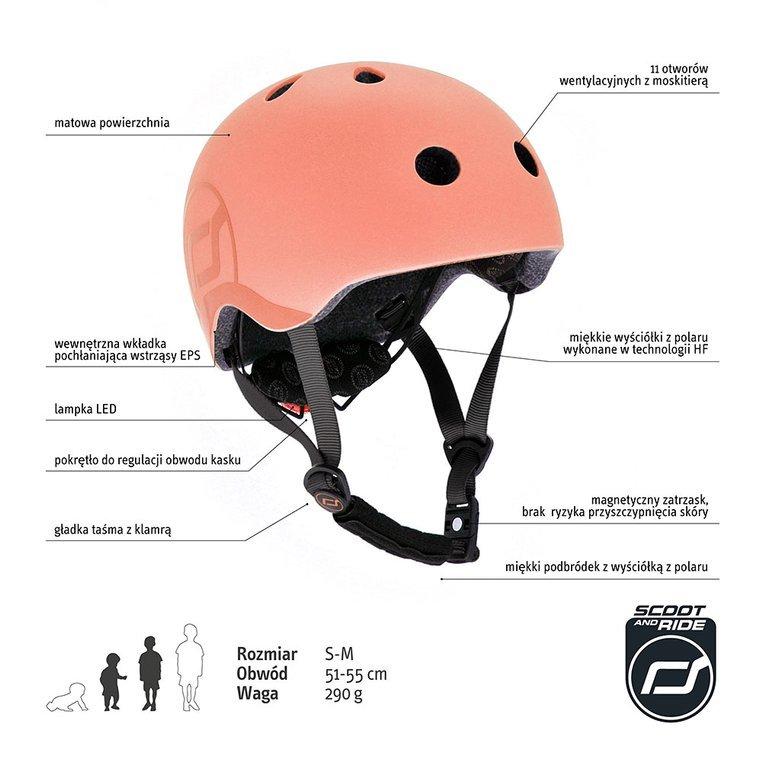 Scootandride Kask S-M dla dzieci 3+ Peach - 4kidspoint.pl