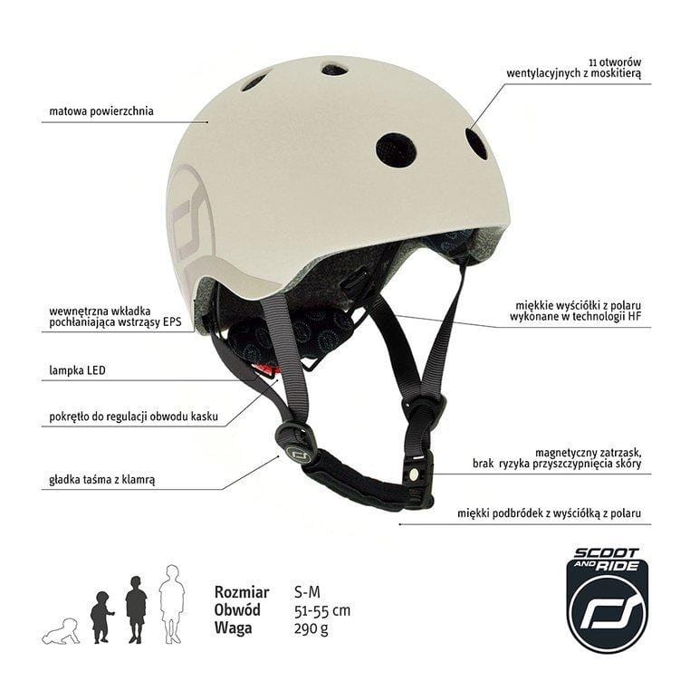 Scootandride Kask S-M dla dzieci 3+ Ash - 4kidspoint.pl
