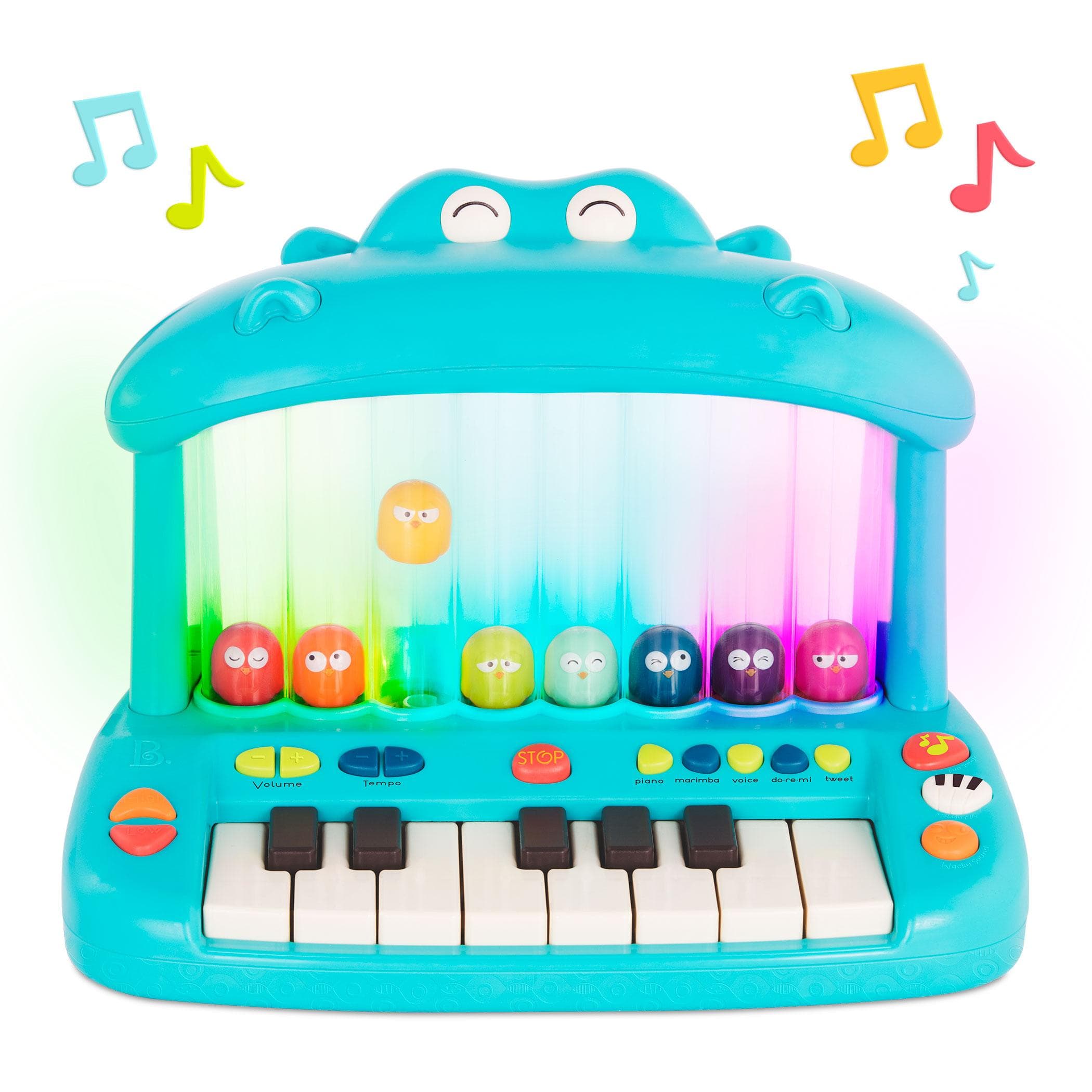 B.Toys seria Land of B. Instrument dla dzieci Pianinko ze skaczącymi ptaszkami