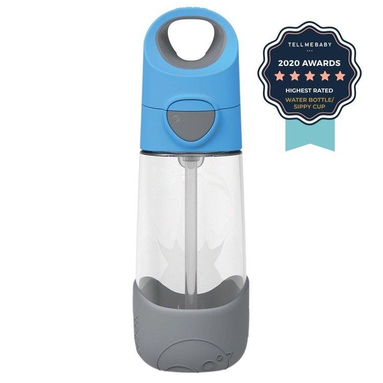 b.box Tritanowa butelka bidon ze słomką 450 ml Blue Slate - 4kidspoint.pl