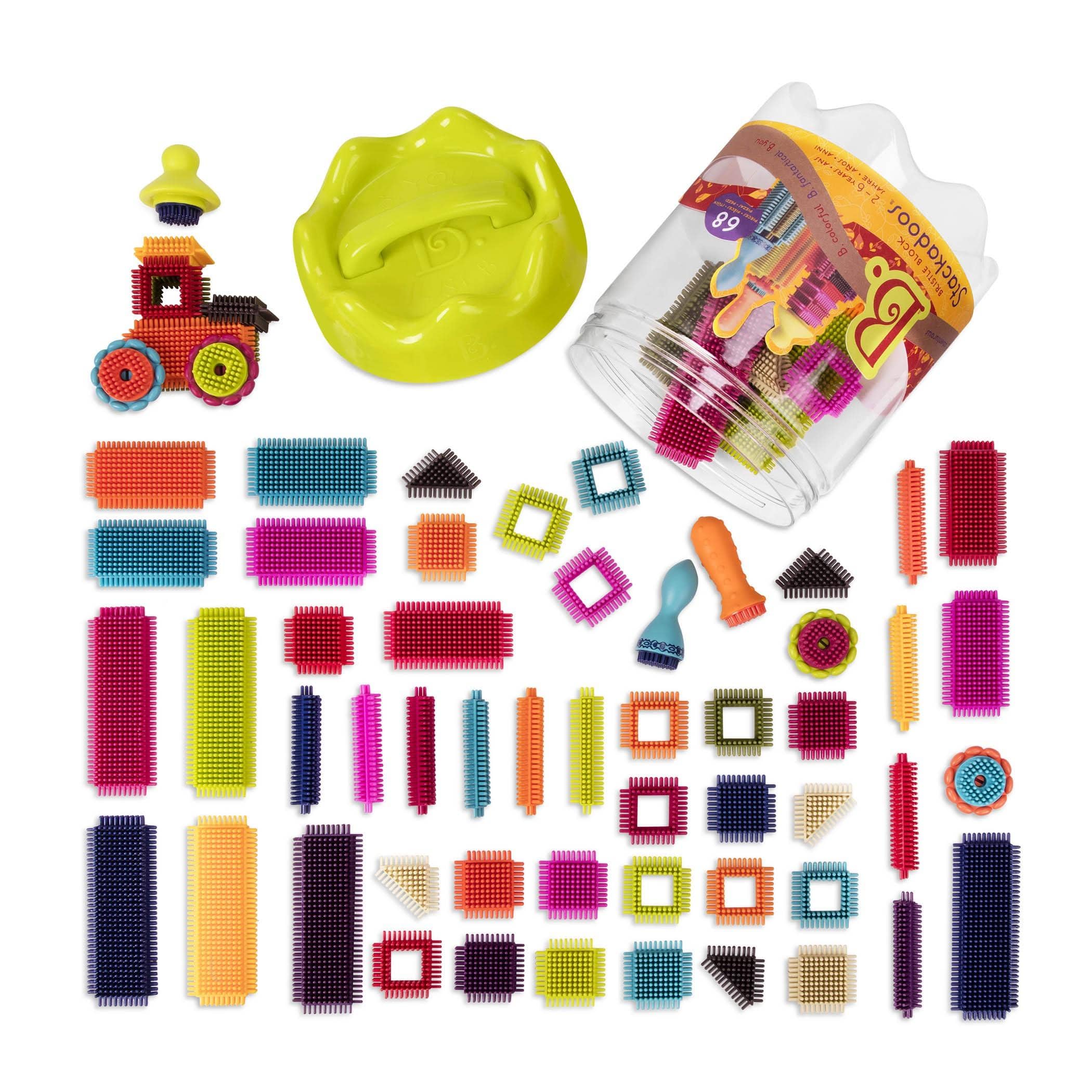 B.Toys Klocki jeżyki konstrukcyjne w słoju 68 elem. - 4kidspoint.pl