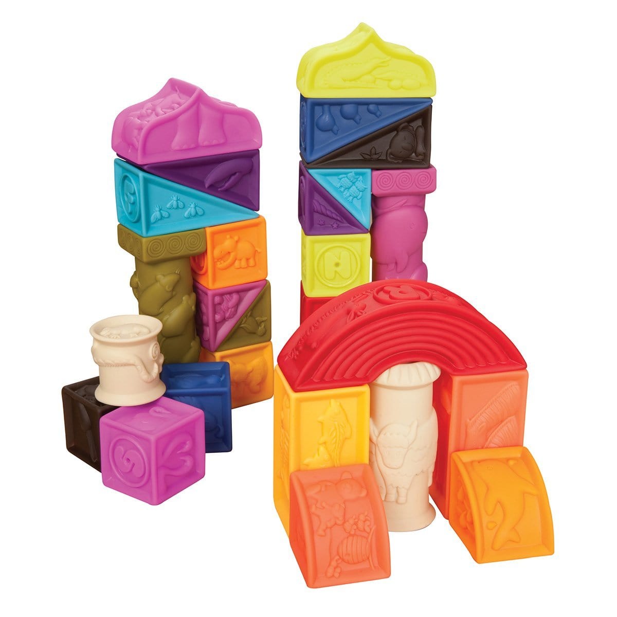 B.Toys Miękkie klocki edukacyjne duży zestaw 26 klocków