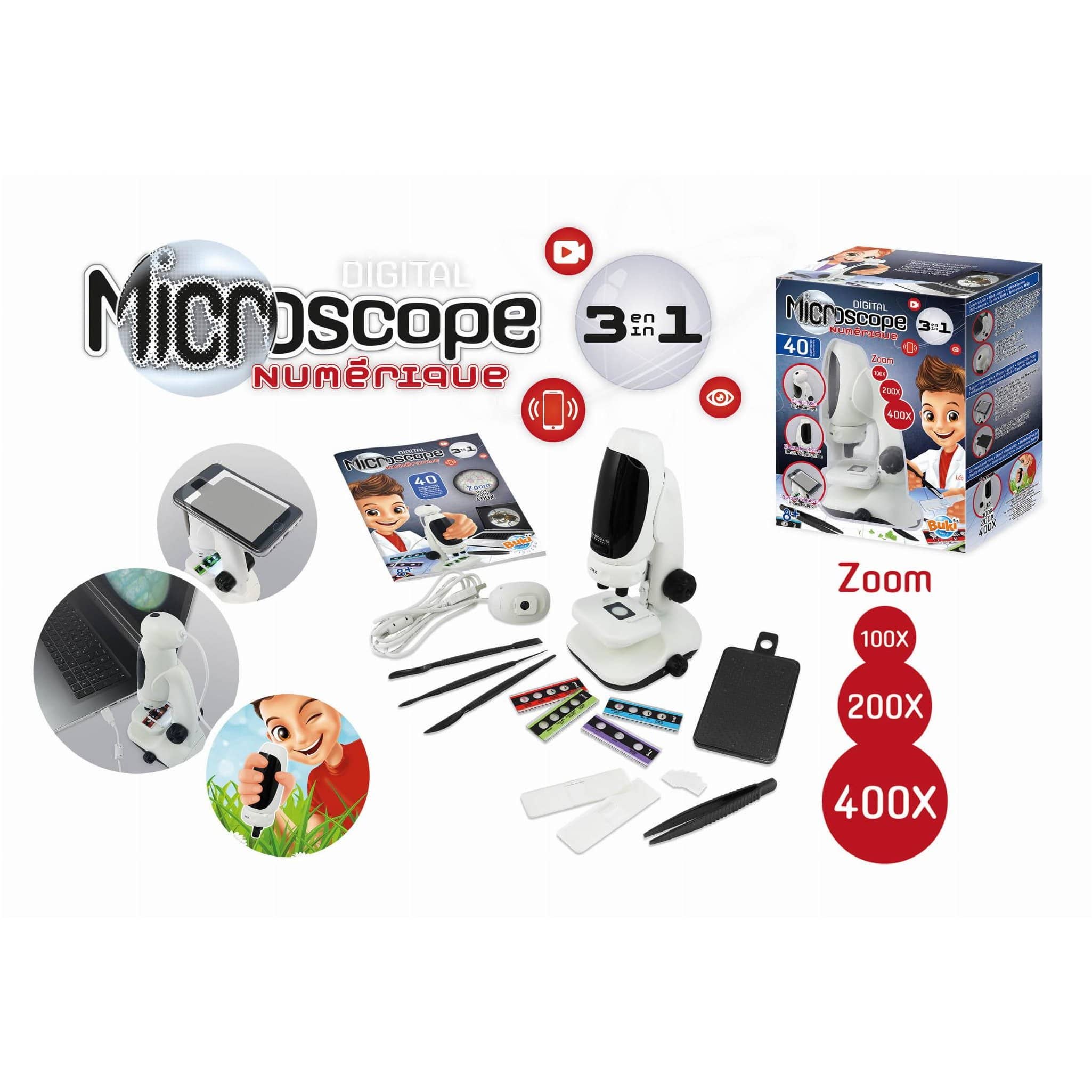 Buki Mikroskop dla dzieci cyfrowy 3 w 1