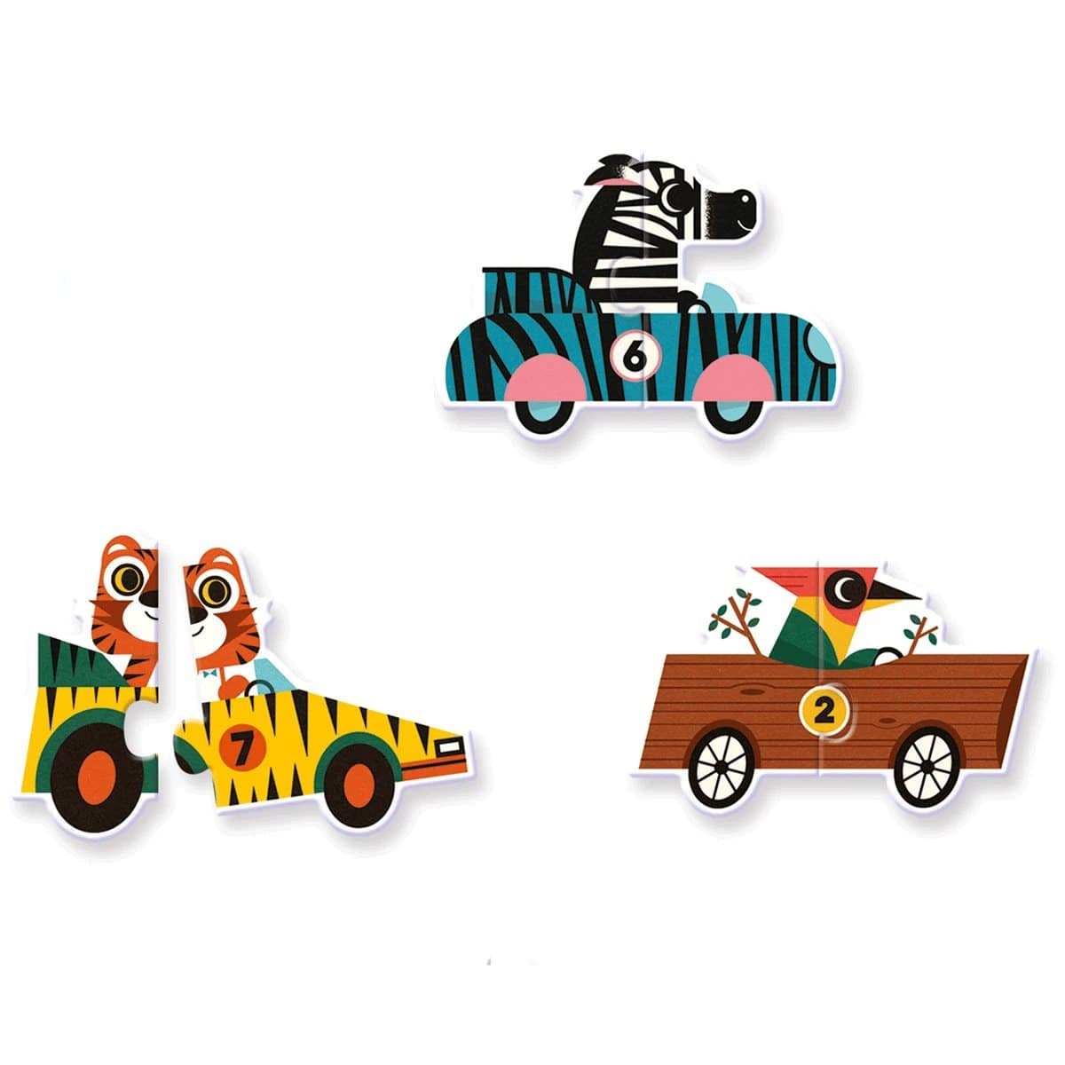 Djeco Puzzle do pary Duo Wyścigówki