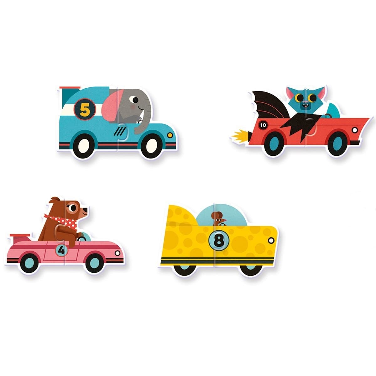 Djeco Puzzle do pary Duo Wyścigówki