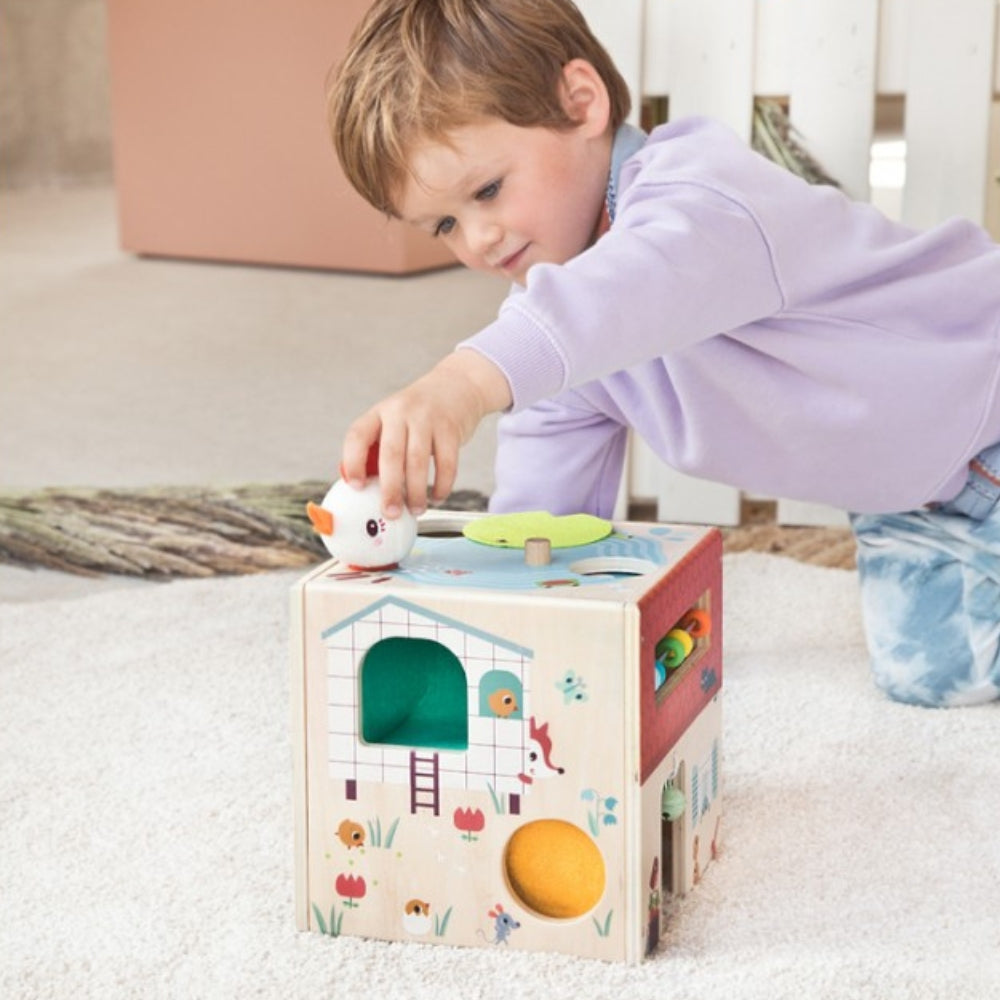 Lilliputiens Drewniana kostka edukacyjna Farma