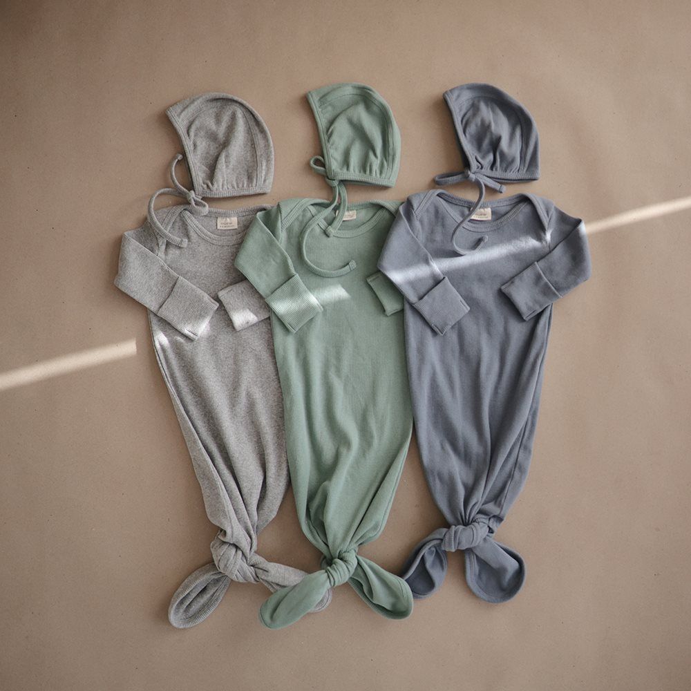 Mushie Czapeczka dla noworodka Bonetka Roman Green