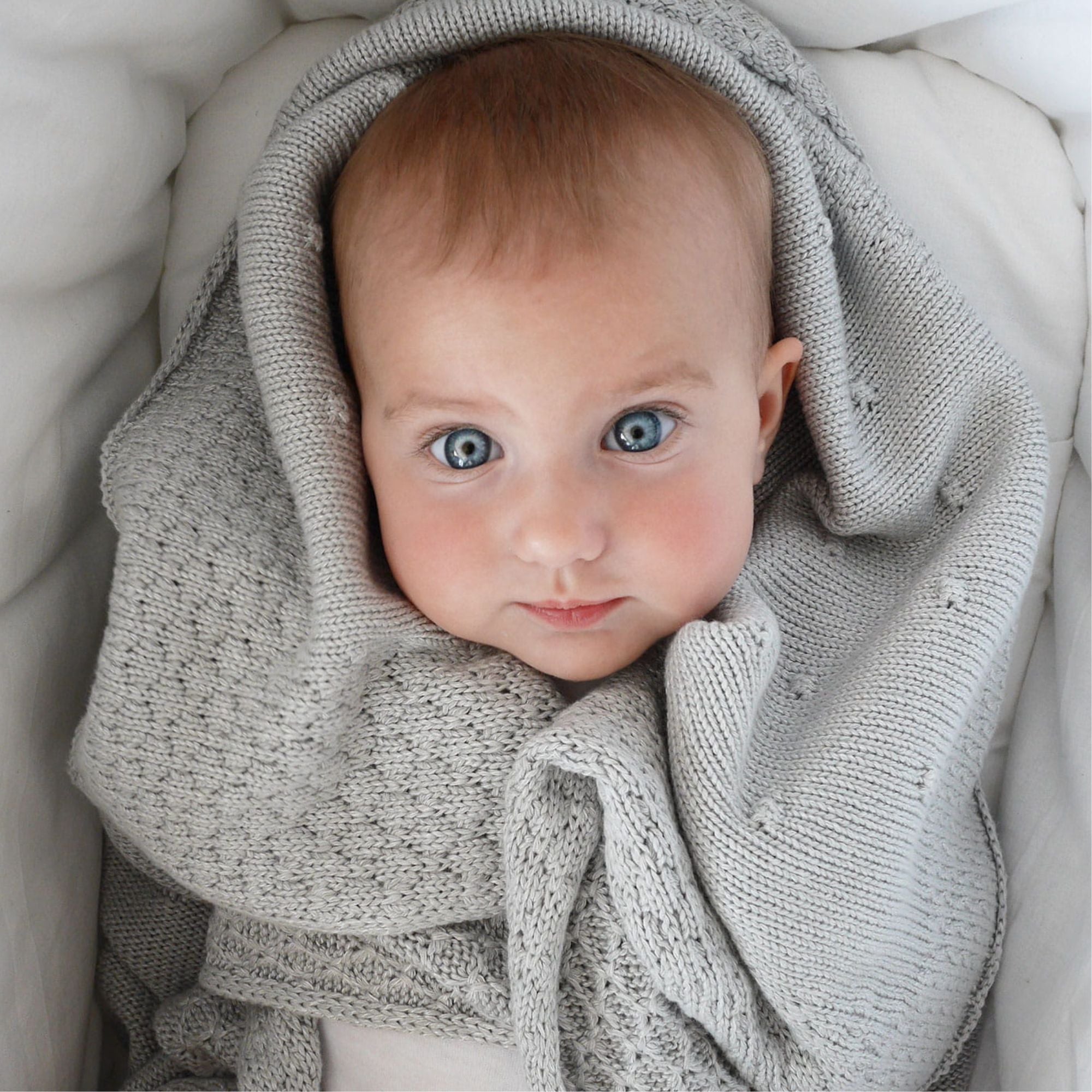 Lullalove Bambusowy Kocyk dla niemowlaka Popcorn Szary