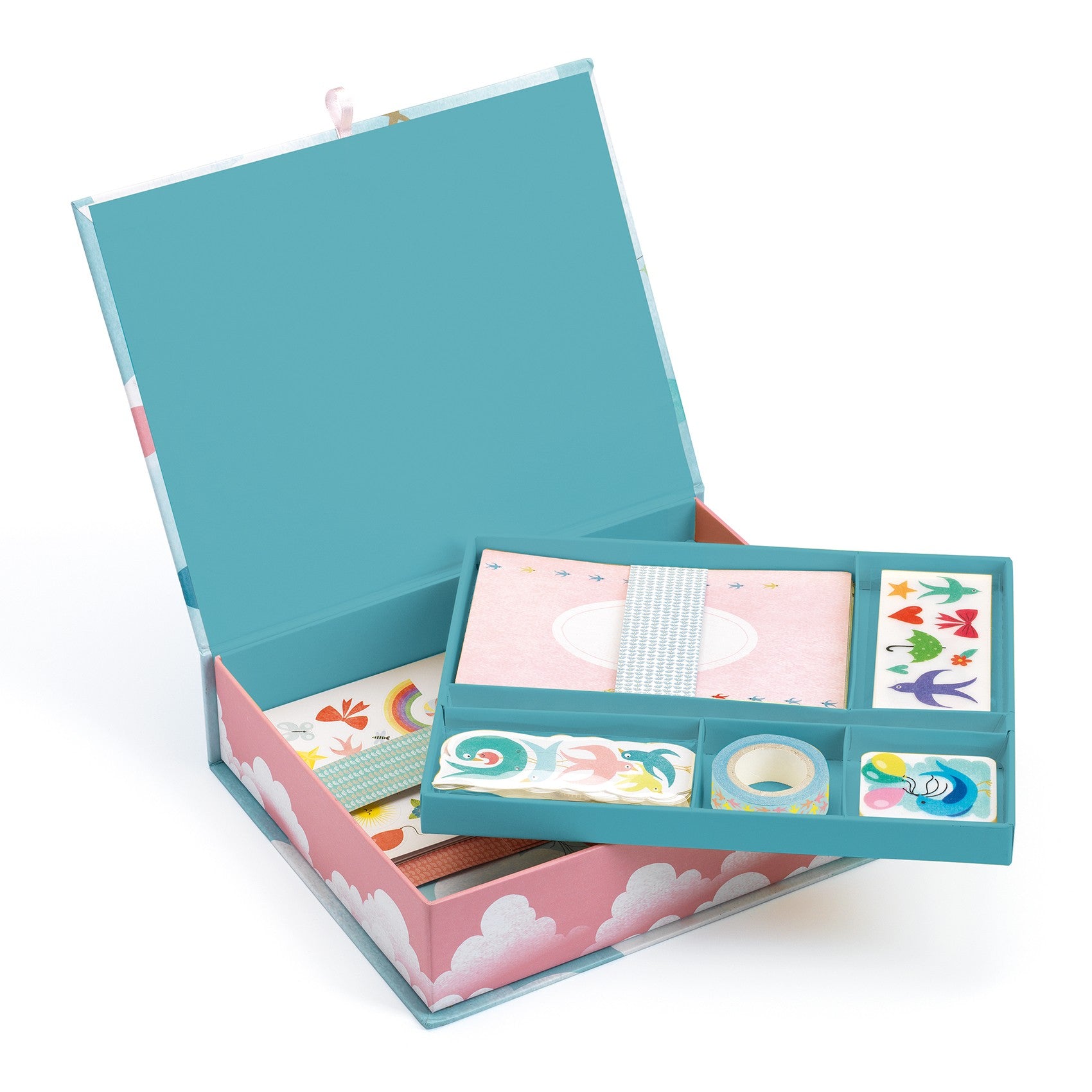 Djeco Kuferek z zestawem papierniczym Papeteria Charlotte - 4kidspoint.pl