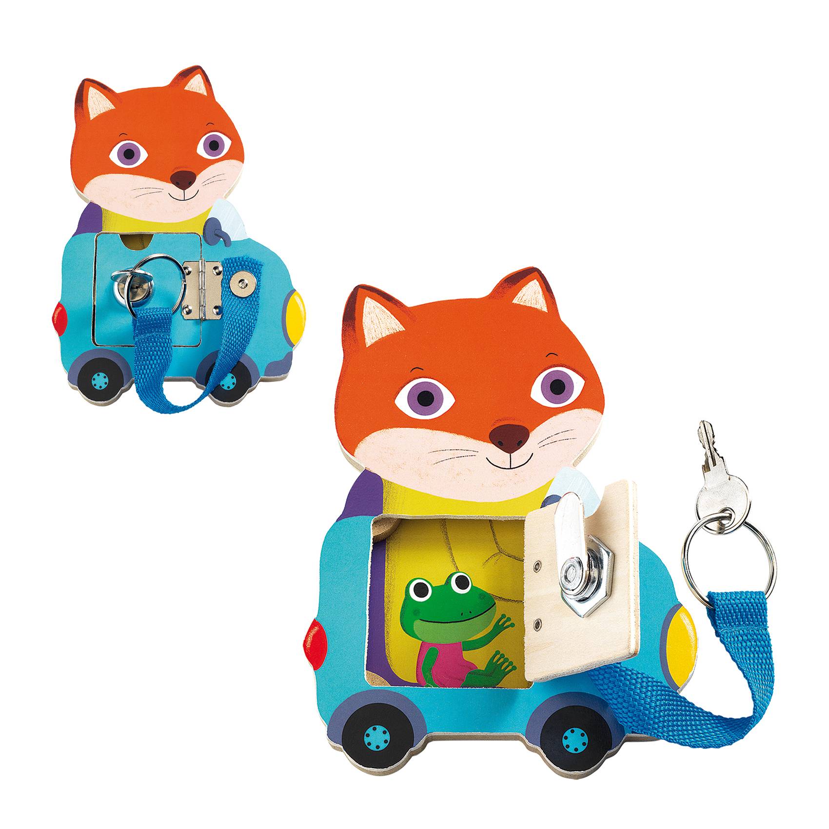 Djeco Drewniane zwierzątka manulane zamki Locktou - 4kidspoint.pl