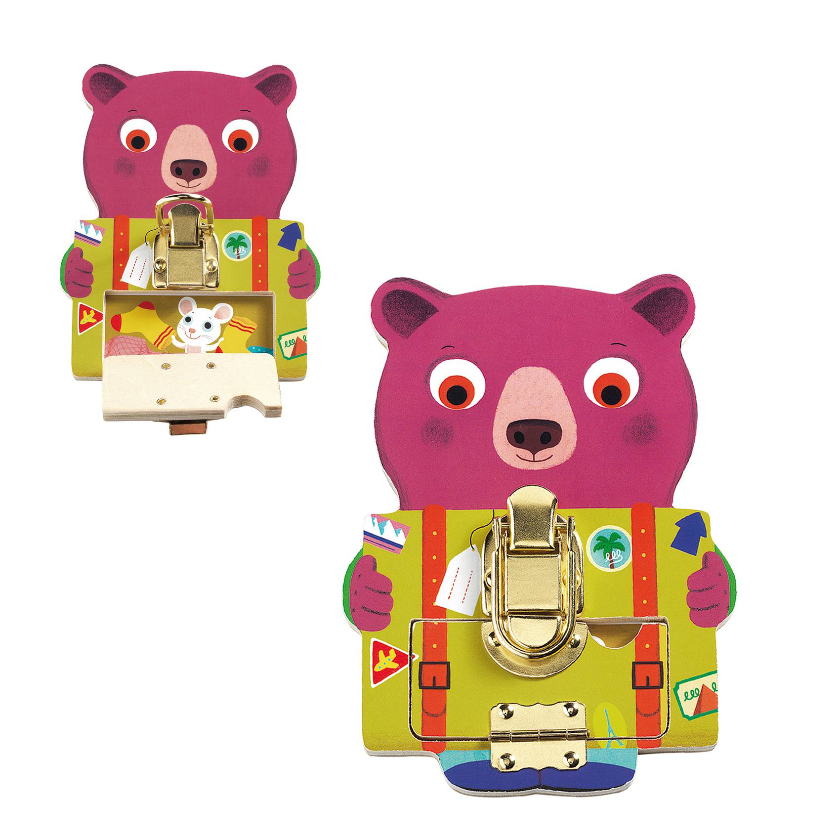 Djeco Drewniane zwierzątka manulane zamki Locktou - 4kidspoint.pl
