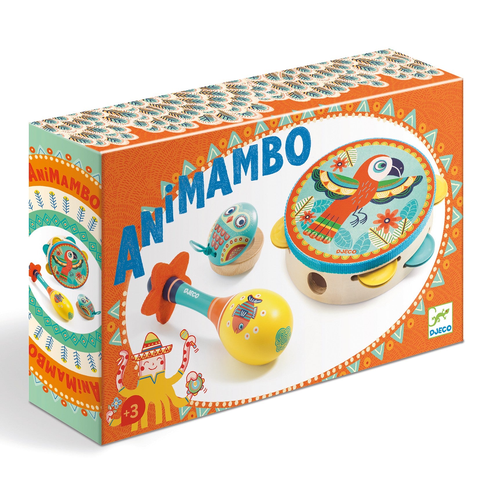 Djeco Drewniane instrumenty dla dzieci marakas tamburyn grzechotka - 4kidspoint.pl