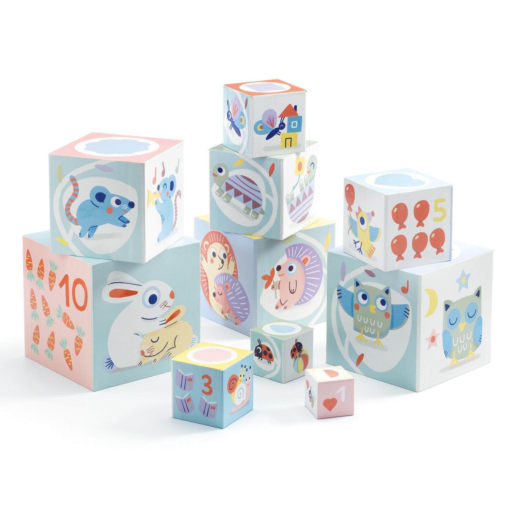 Djeco Kartonowe klocki piramida Baby bloki - 4kidspoint.pl