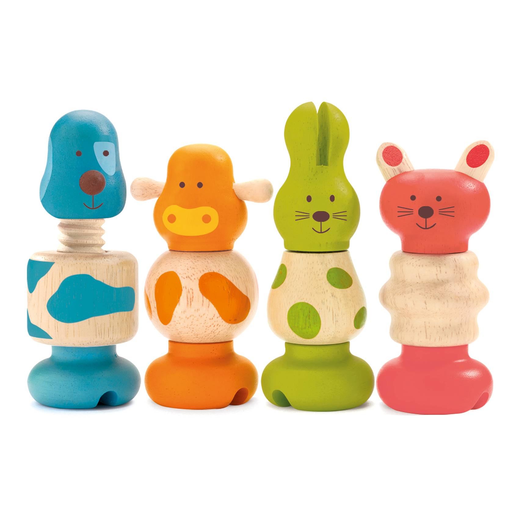 Djeco Drewniana zabawka do skęcania Zwierzaki - 4kidspoint.pl