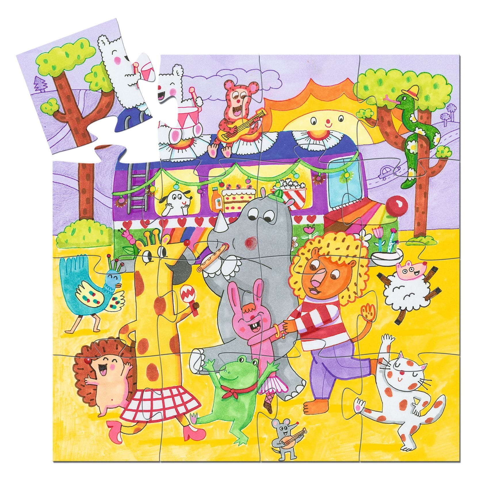Djeco Puzzle dla dzieci Tęczowy autobus