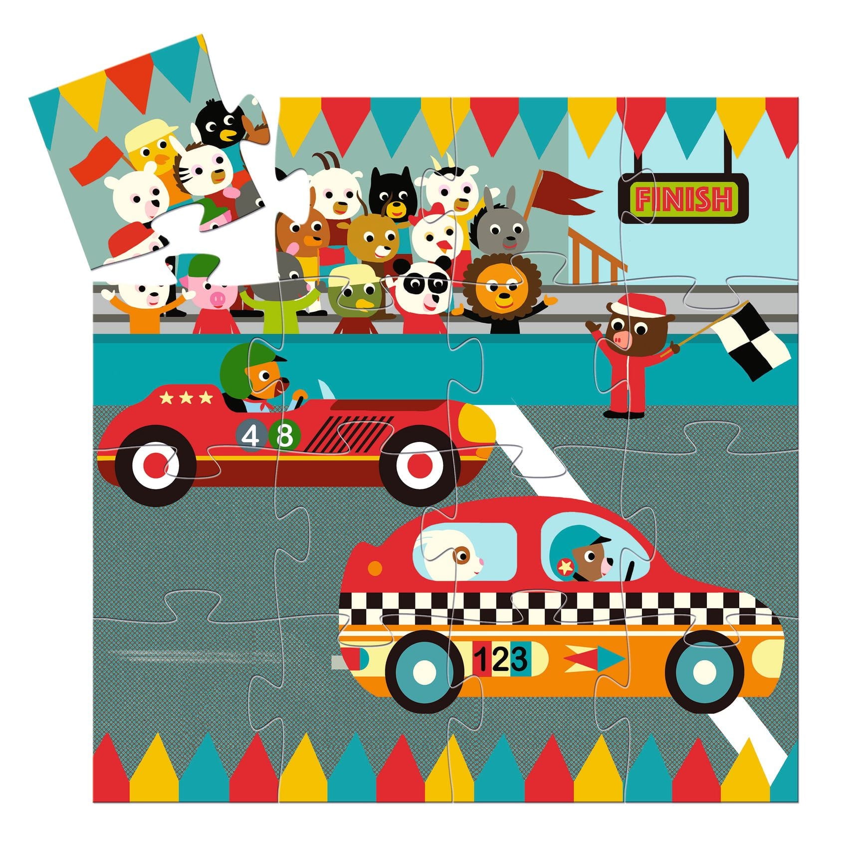 Djeco Puzzle dla dzieci wyścigówka