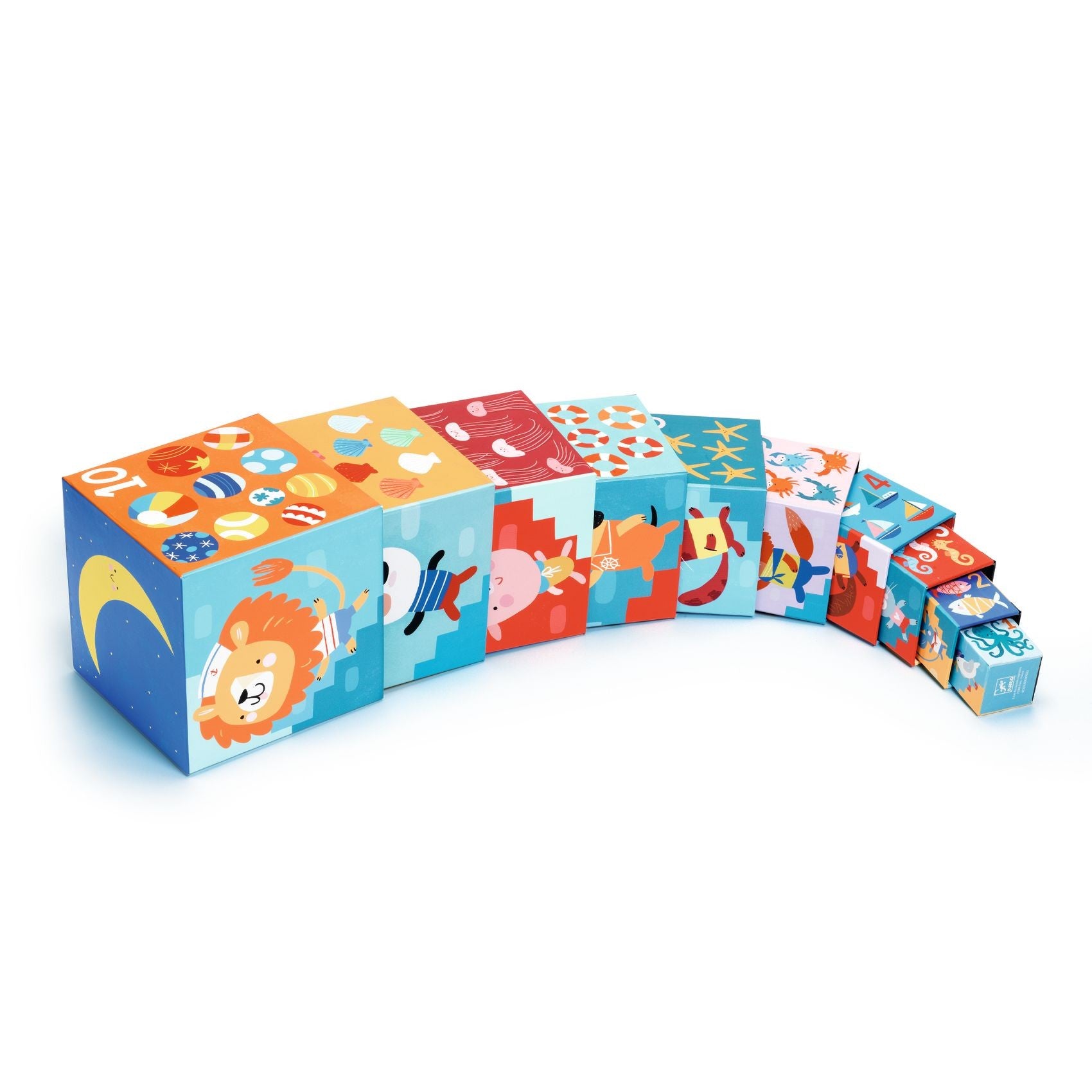 Djeco Kartonowe klocki piramida Plaża - 4kidspoint.pl