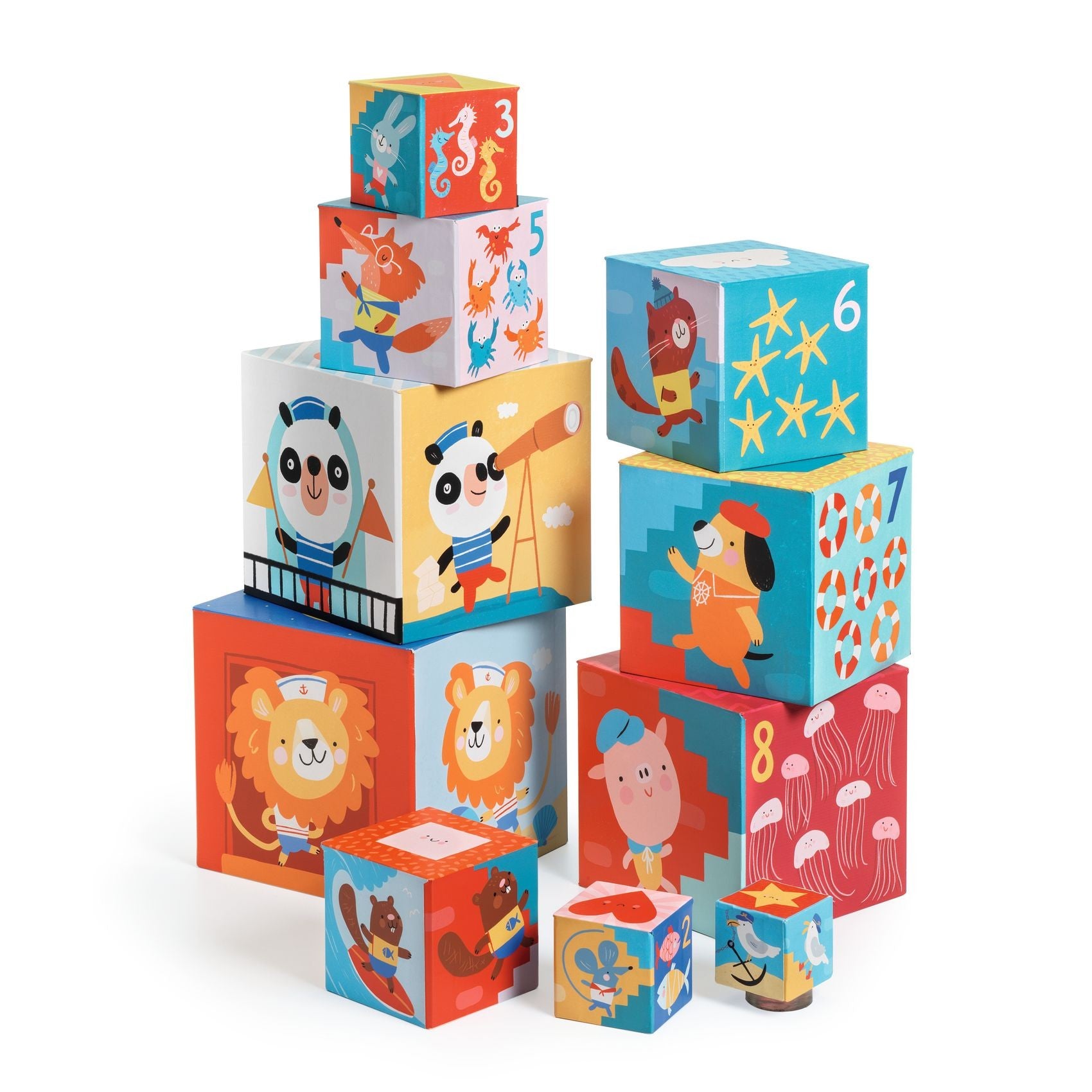 Djeco Kartonowe klocki piramida Plaża - 4kidspoint.pl