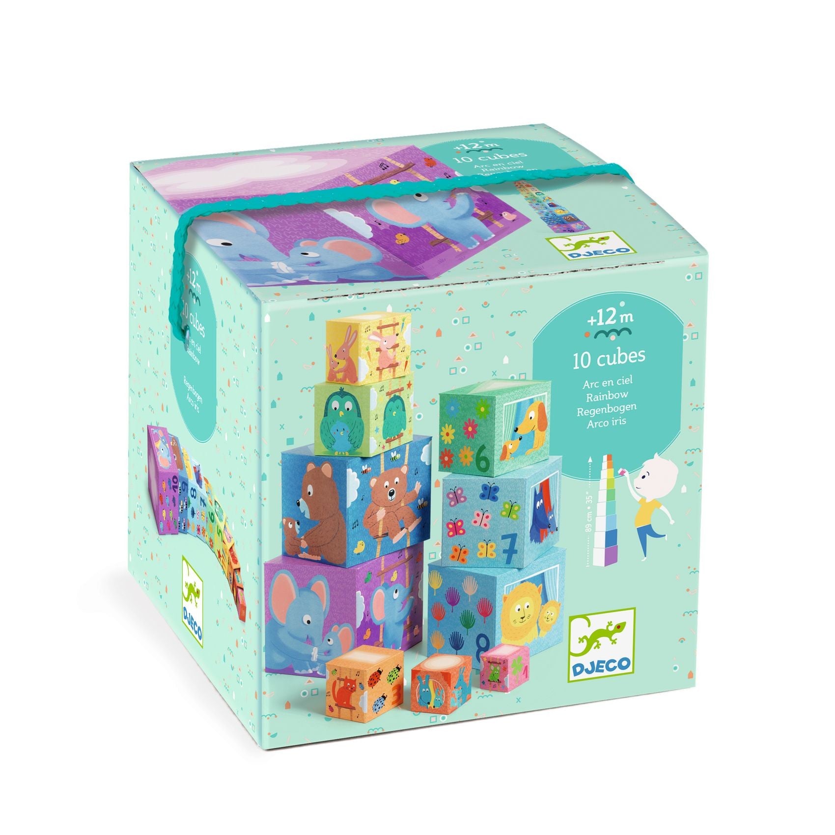 Djeco Kartonowe klocki piramida Tęcza - 4kidspoint.pl