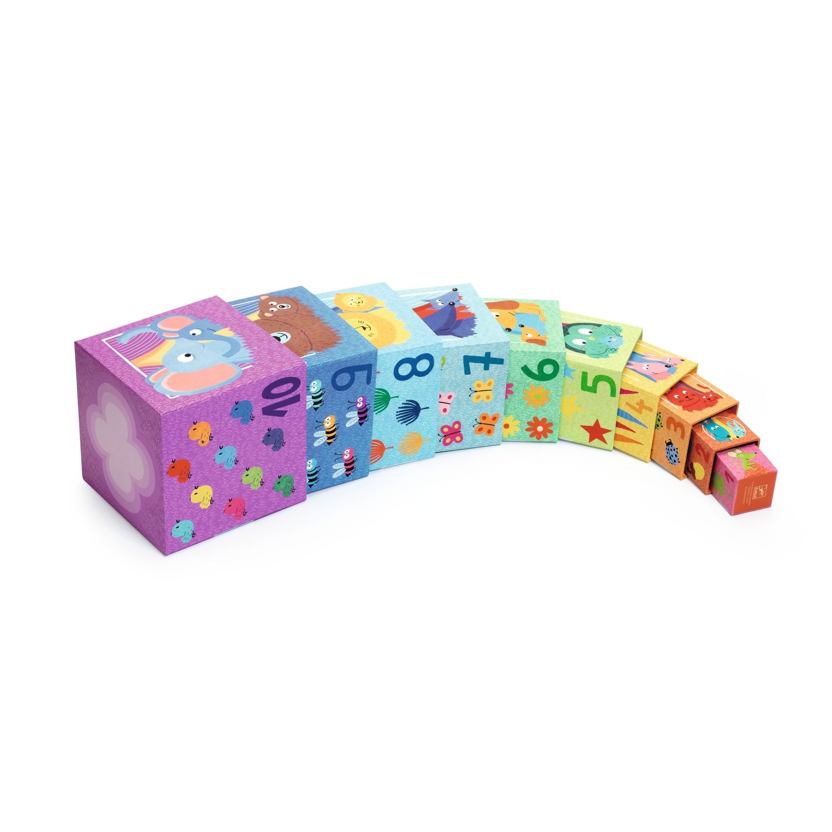 Djeco Kartonowe klocki piramida Tęcza - 4kidspoint.pl