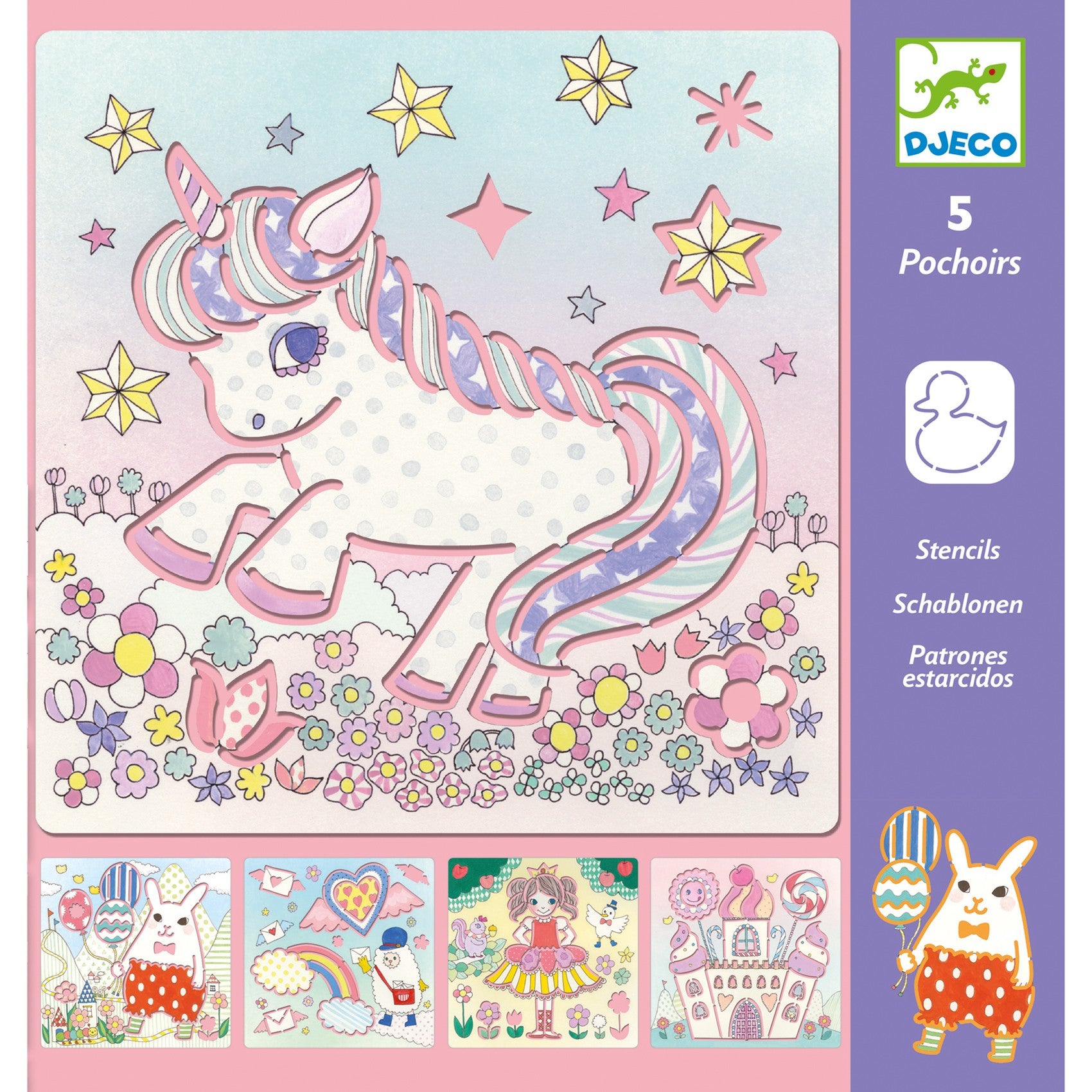 Djeco Szablony do rysowania Jednorożece - 4kidspoint.pl