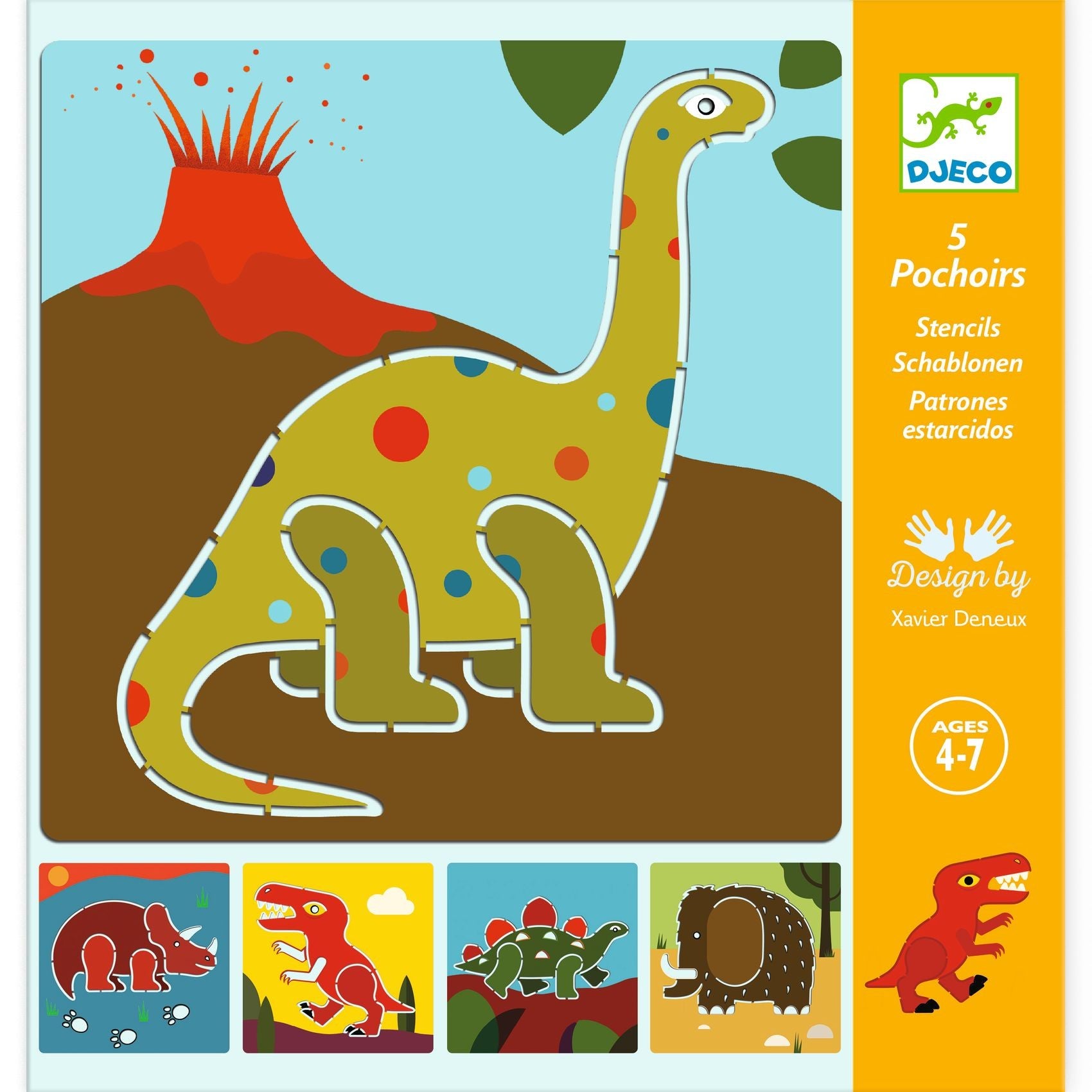 Djeco Szablony do rysowania Dinozaury - 4kidspoint.pl