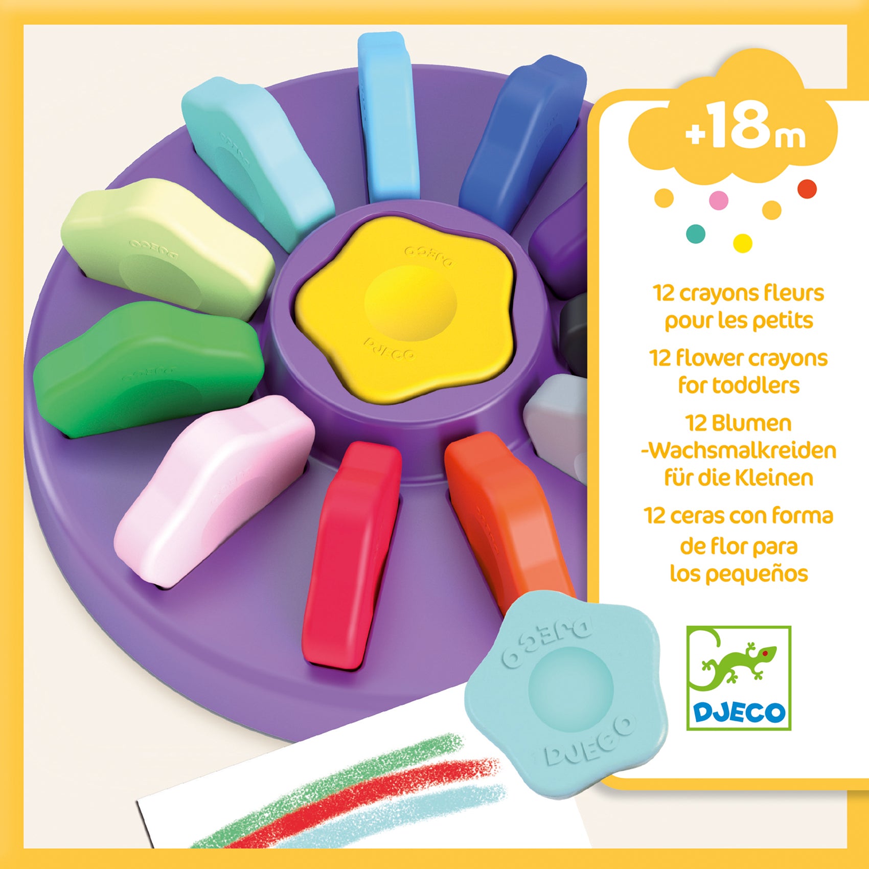 Djeco Kredki dla maluchów 12 kwiatów - 4kidspoint.pl