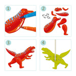 Djeco Zestaw artystyczny dla dzieci Ruchome postacie Dinozaury