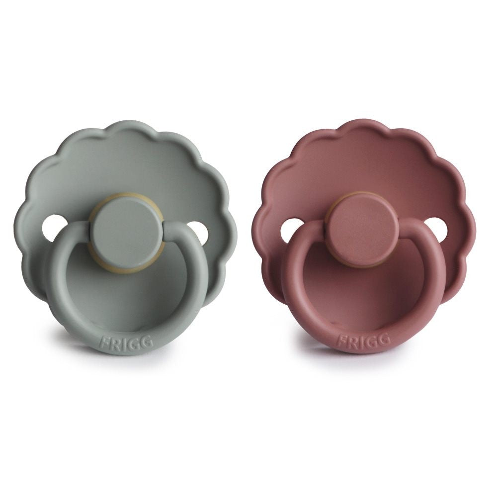 Frigg Smoczek dla niemowlaka kauczukowy 2pak Daisy French Gray/Woodchuck 6m+