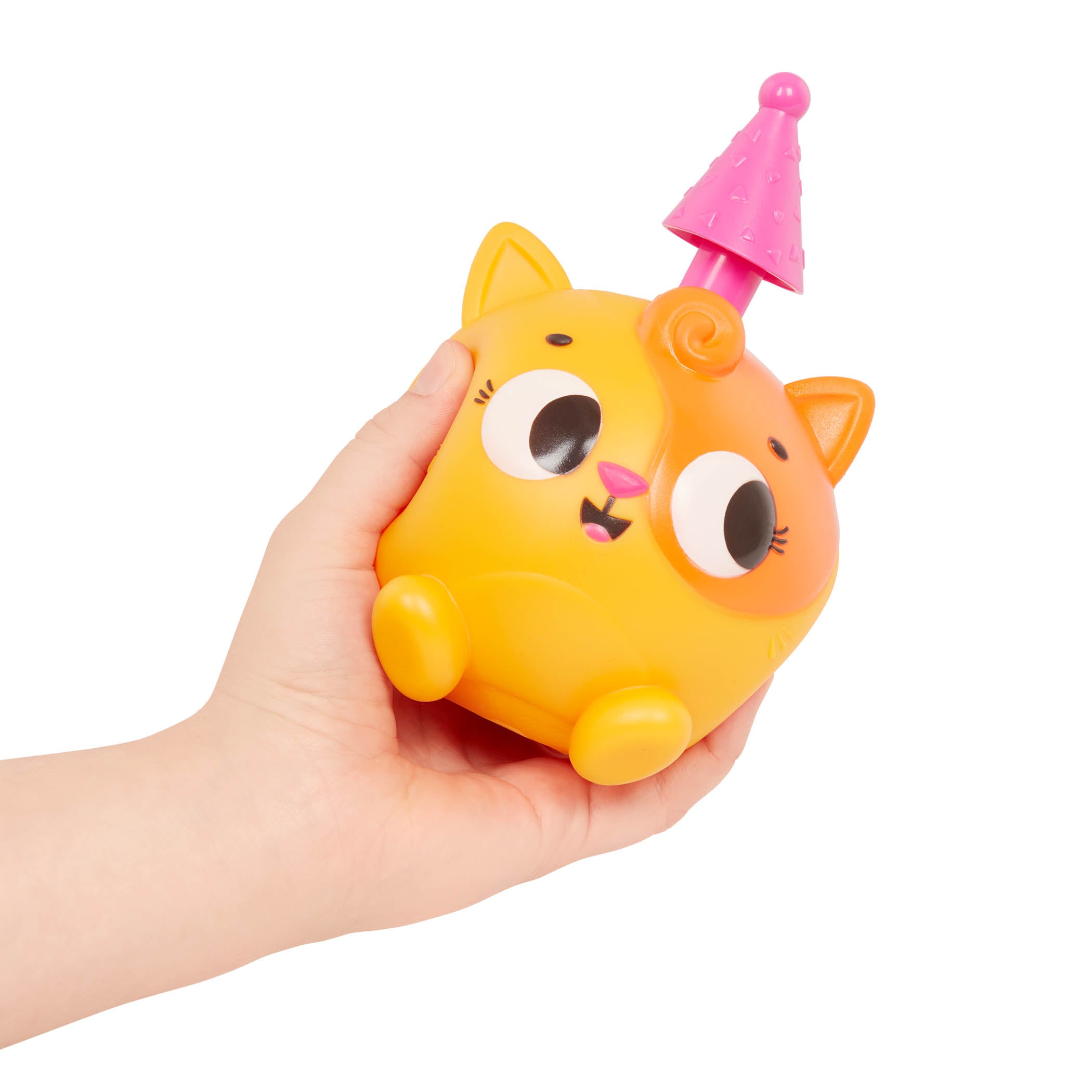 Land of B. Piszcząca i świecąca piłeczka sensoryczna z podskakującym kapeluszem Kotek - 4kidspoint.pl