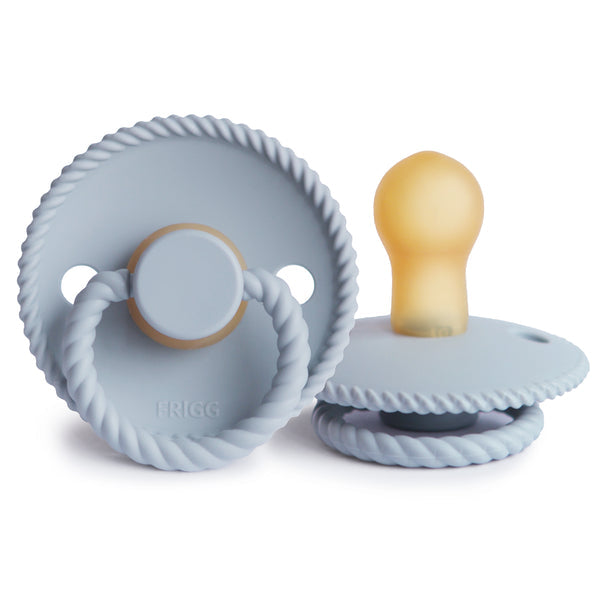 Frigg Smoczek kauczukowy okrągły Rope Powder Blue 0+ - 4kidspoint.pl