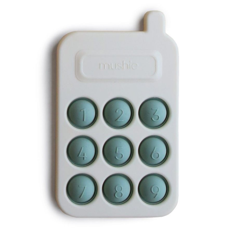 Mushie Zabawka sensoryczna Bąbelki do wyciskania telefon Cambridge Blue